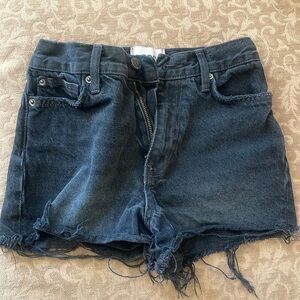 Size 24 black denim shorts BDG